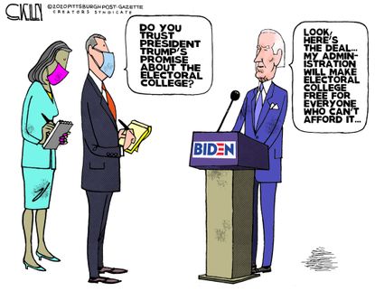 Political Cartoon U.S. Biden Trump electoral college