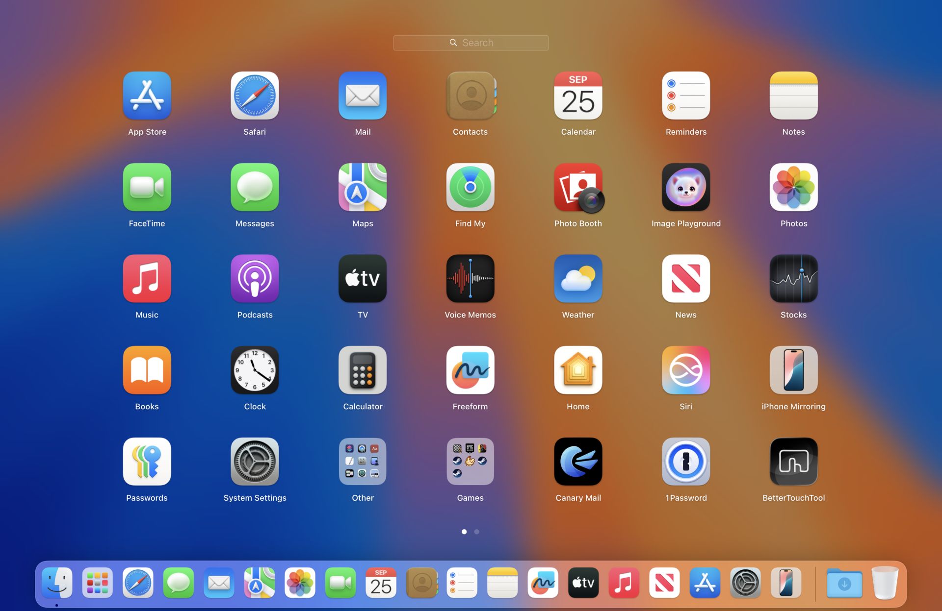 The Launchpad in macOS Sequoia.