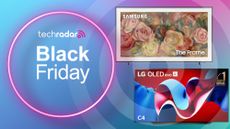 TVs on a TechRadar Black Friday deals background