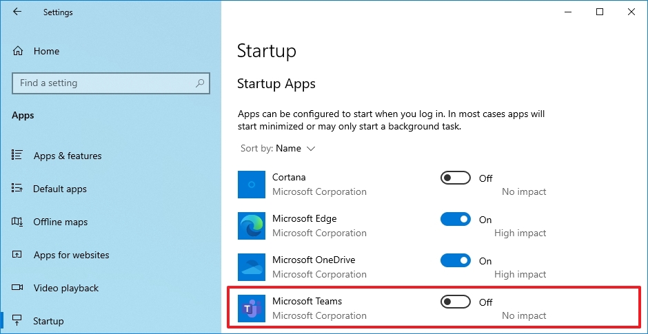 Windows 10 disable startup apps