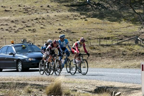 Patrick Shaw, Shem Rodger, Chris Jory and Eliot Crowther had the race to themselves as the entered the final fifty kilometres.