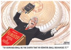 Political Cartoon U.S. Mcconnell senate filibuster