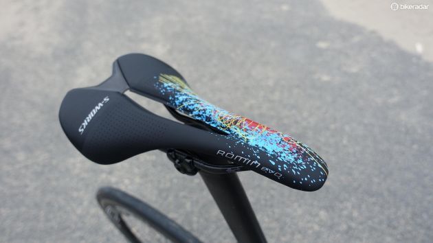 Specialized produced a coordinating Romin Evo saddle to maintain the look top to bottom. Kittel's seat height is a lofty 80.4 centimeters
