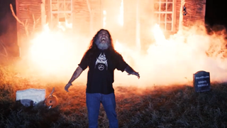 Tom Araya in Hairmetal Shotgun Zombie Massacre movie trailer