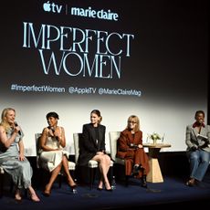 Elisabeth Moss, Kerry Washington, Kate Mara, Annie Weisman and Nikki Ogunnaike speak onstage during the Apple TV and Marie Claire tastemaker event celebrating the upcoming original series &ldquo;Imperfect Women,&rdquo; at the Crosby Street Hotel in New York City on March 17