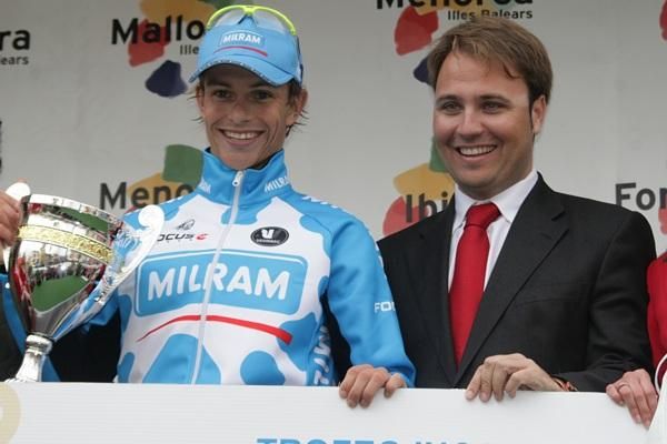 Linus Gerdemann (Team Milram) is a happy man after opening his season with a victory.
