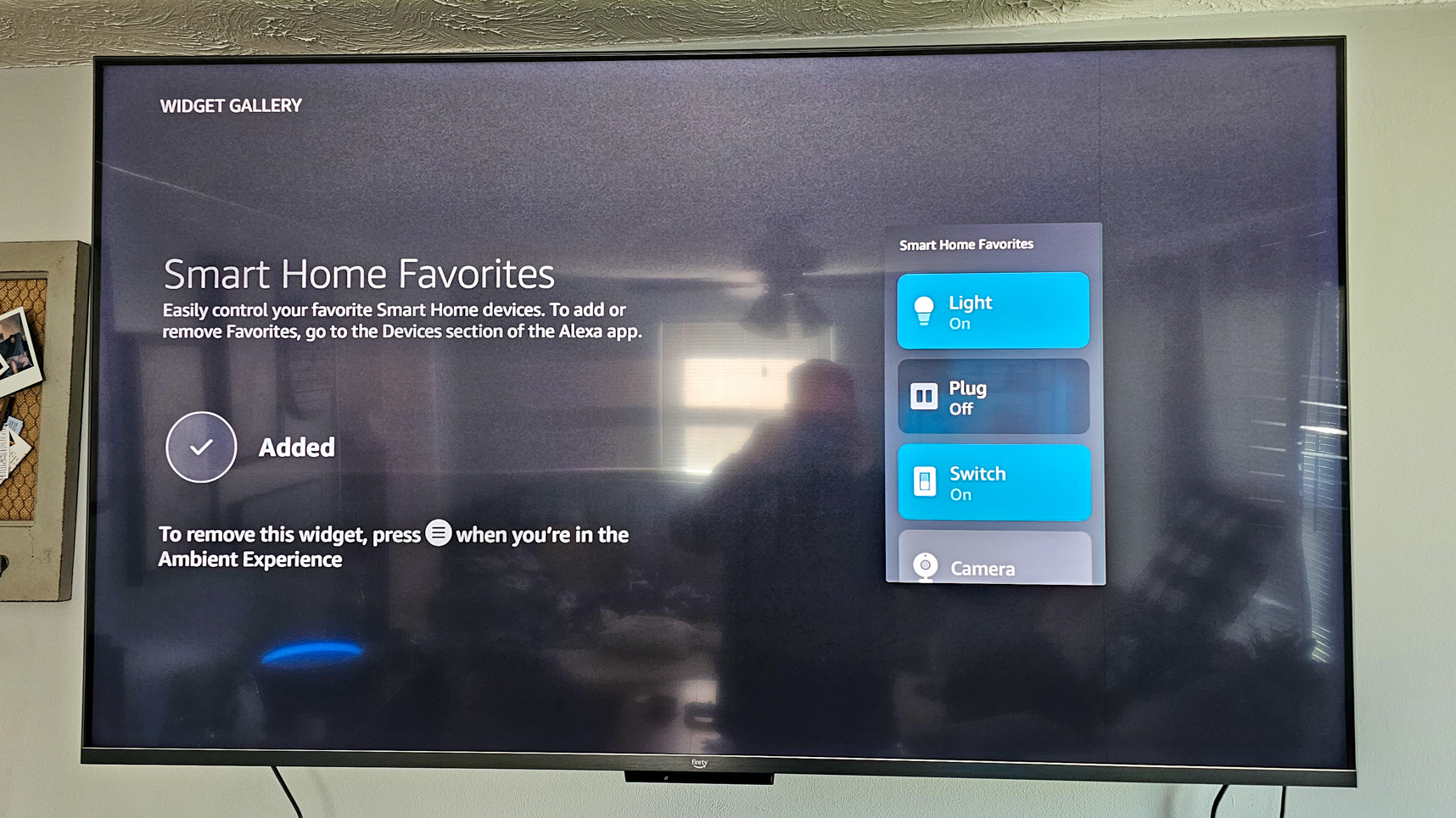 Widget de casa inteligente para experiência ambiente no Amazon Fire TV Omni QLED