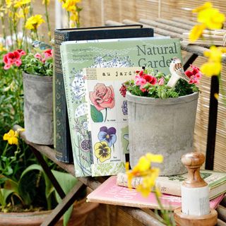 gardening with pretty books and journal