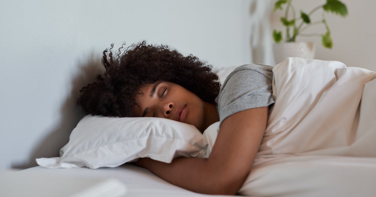 botox helps you sleep: woman sleeping in her bed in the morning