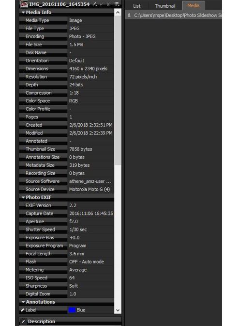 The metadata inputs in Media Pro are highly detailed. Depending on your camera, this information may be included in your files.