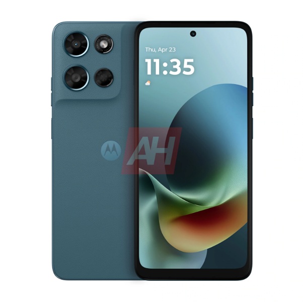 A leaked rendering of the Moto G Play 2026, showing its square rear camera bump and a noticeable bezel chin on its display.