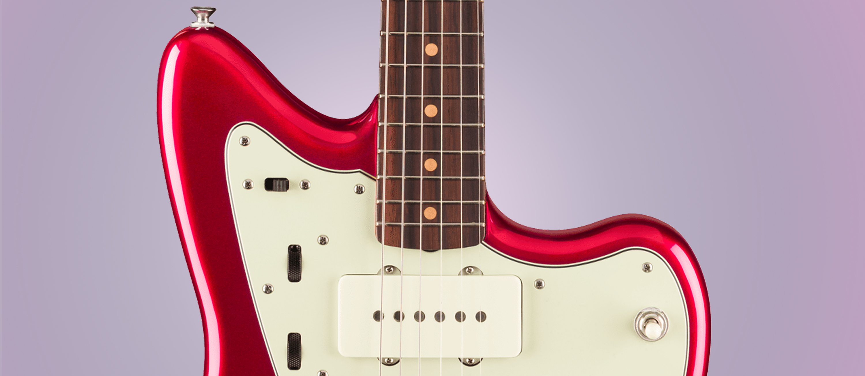 A detail of the Fender Vintera III Mid 60s Jazzmaster
