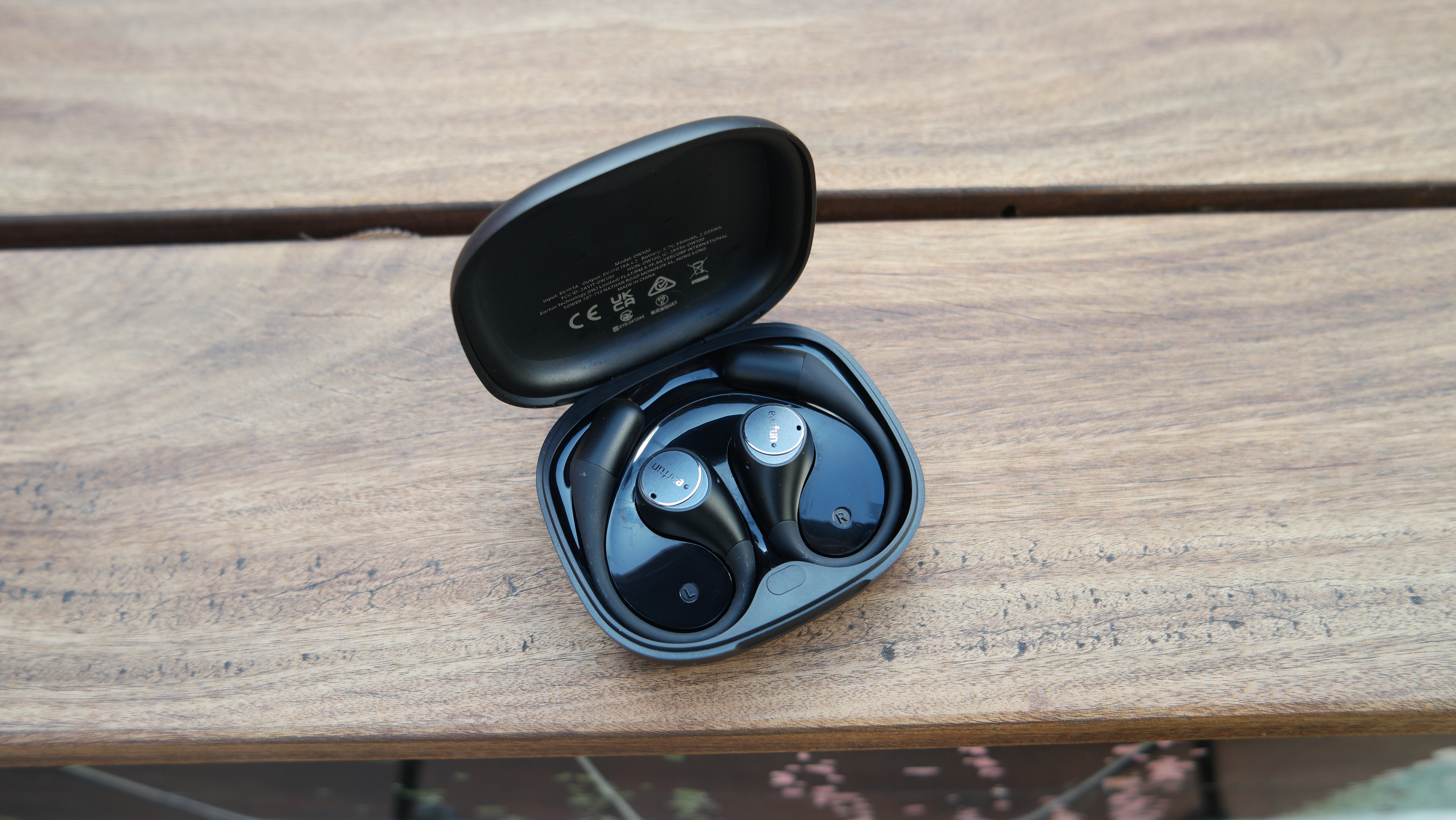 EarFun OpenJump in their charging case