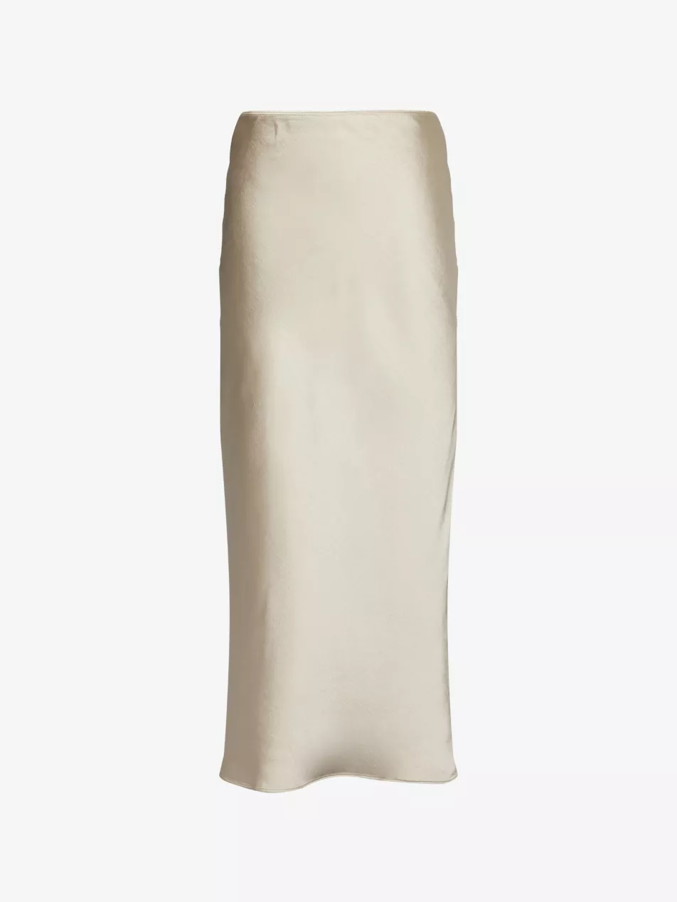 Saagneta Elasticated-Waistband Satin Maxi Skirt