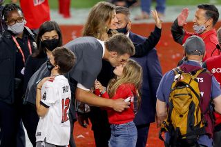 Tom Brady after Super Bowl LV with his daughter 2021.
