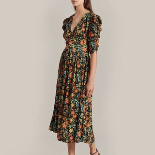 Floral puff midi dress from M&S