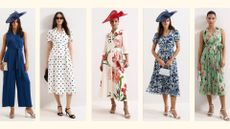 5 models in Phase Eight x Goodwood event dressing