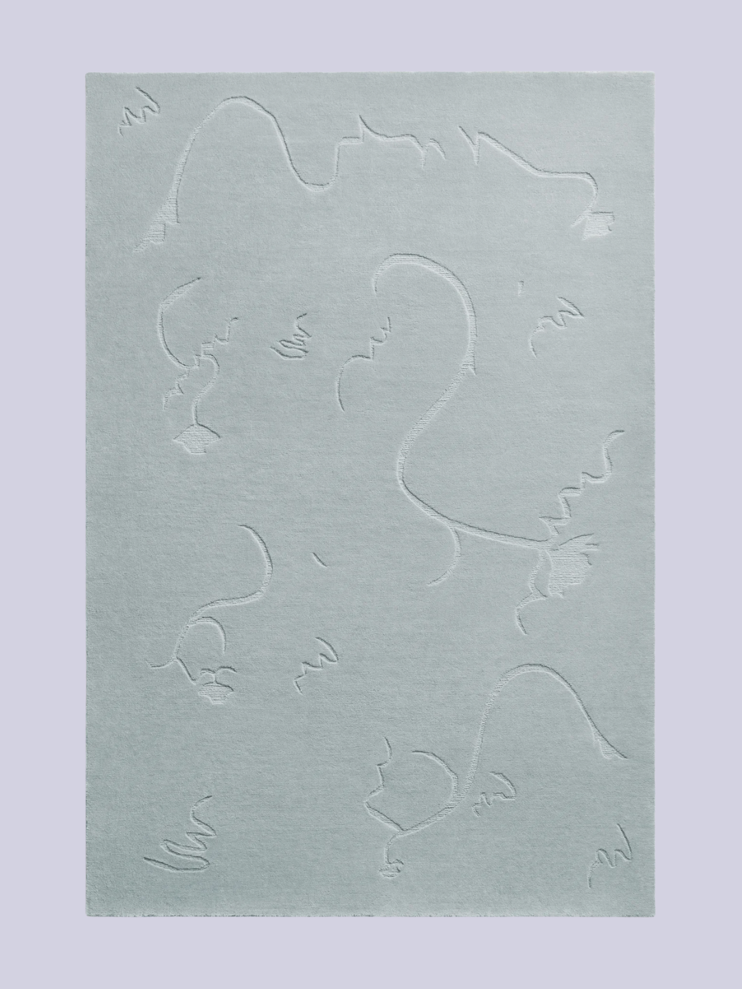 A textured dusty blue rug from Nordic Knots