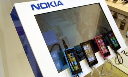 Nokia's Lumia smartphone on display in April