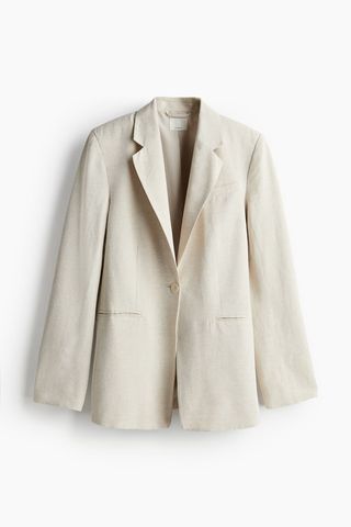 Linen-Blend Blazer