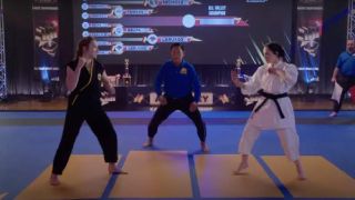 Peyton List and Mary Mouser in Cobra Kai.