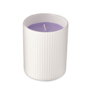 Purple coloured scented candle