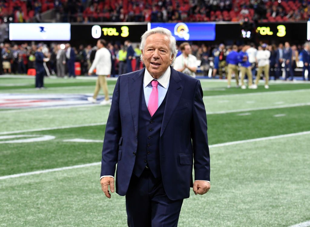 CEO of the New England Patriots Robert Kraft attends the Super Bowl LIII Pregame at Mercedes-Benz Stadium on February 3, 2019 in Atlanta, Georgia.