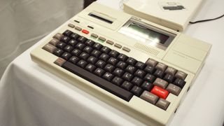 An Epson HX20 photographed at the Vintage Computer Festival, held in February 2025 in Orange, California.