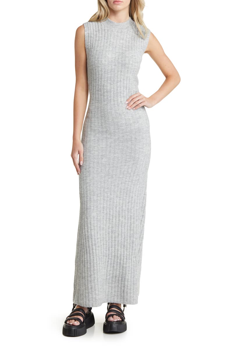 Sleeveless Ribbed Sweater Dress