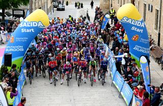 Riders at the start of the Vuelta a Burgos