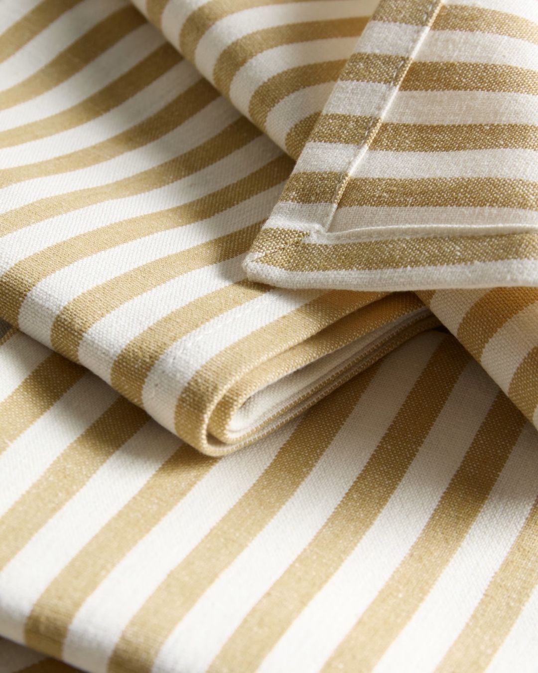 Set of 4 Cotton With Linen Thin Stripe Napkins.