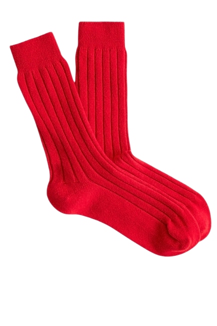 J.Crew, Brushed Cashmere-Blend Socks in Stripe