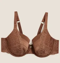 M&amp;S, Silk &amp; Lace Underwired Full Cup Bra A-E, $49.99 | £28