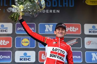Tiesj Benoot (Lotto Soudal) was third at Omloop Het Nieuwsblad