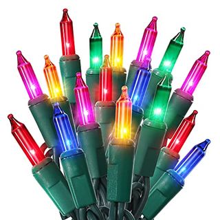 Odeetronic Multicolor Christmas Lights, 21.63ft 100 Count Incandescent Holiday Lights Connectable, 120v Ul Certified Mini Christmas Tree Light for Xmas, Party, House Indoor & Outdoor Decor, Green Wire