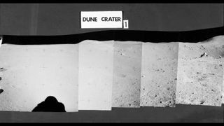 A panoramic view of the Dune Crater from the Apollo 15 mission.