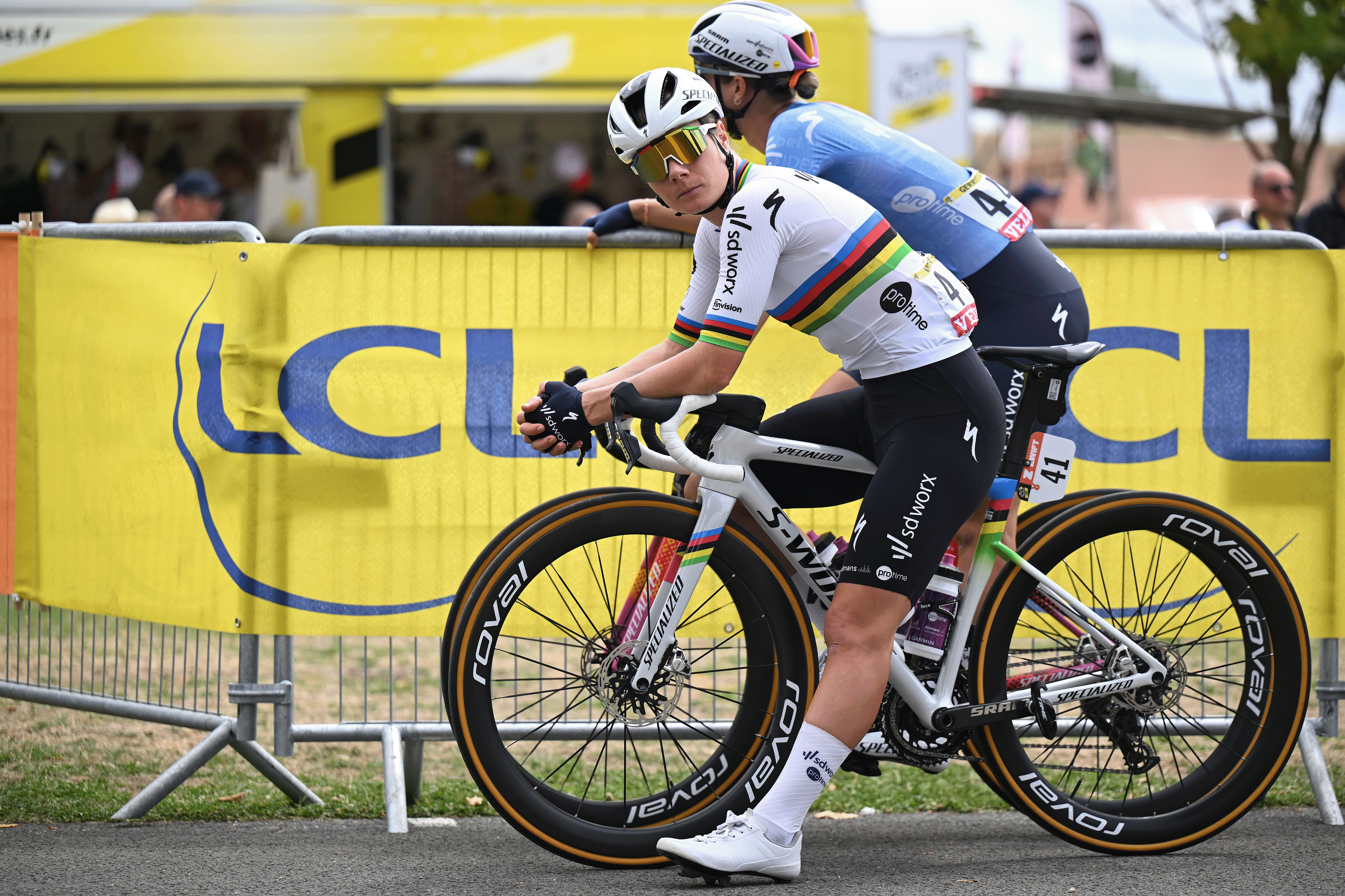 CHASSENEUIL-DU-POITOU, FRANCE - JULY 30: Lotte Kopecky of Belgium and Team SD Worx - Protime prior to the 4th Tour de France Femmes 2025, Stage 5 a 165.8km stage from Chasseneuil-du-Poitou (Futuroscope) to Gueret / #UCIWWT / on July 30, 2025 in Chasseneuil-du-Poitou, France. (Photo by Szymon Gruchalski/Getty Images)