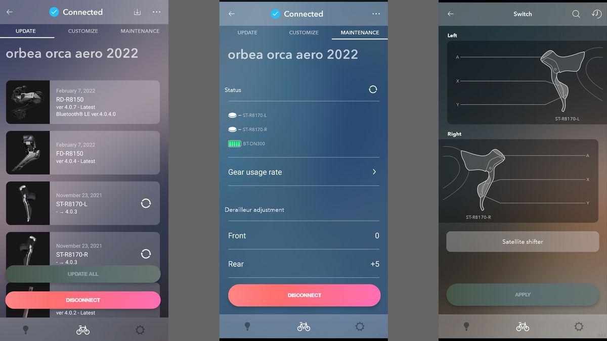 Shimano e tube app android screens
