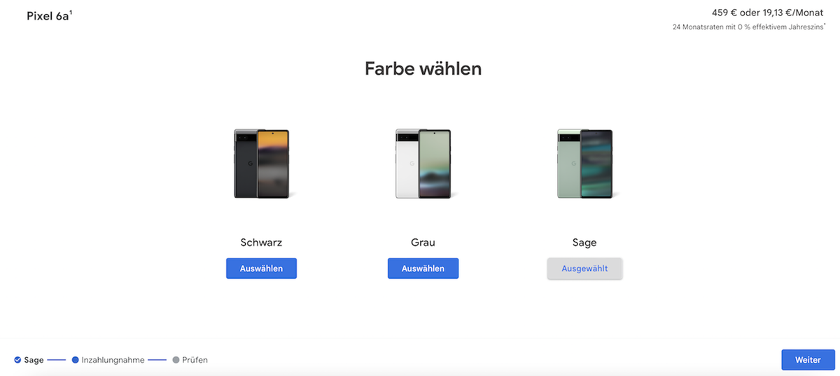 Google Store - Pixel 6a Purchase via Trade-In: Step 1