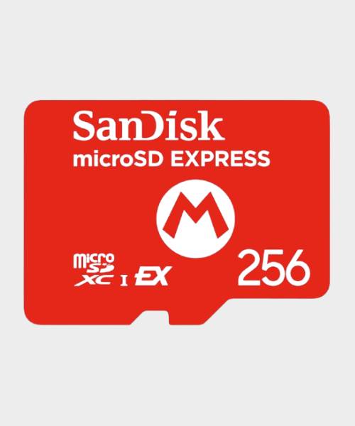 Product image of the officially licenced Nintendo Switch 2 SanDisk microSD Express 256GB Card.