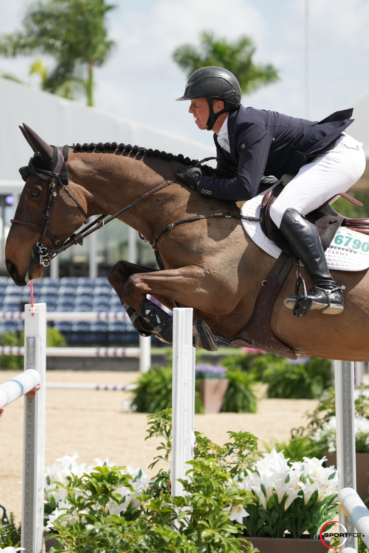 Britain&amp;rsquo;s Matthew Sampson and Curraghgraigue Obos Flight at the Winter Equestrian Festival