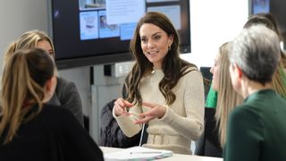 Catherine, Princess of Wales chats with students on the Childhood Studies BA