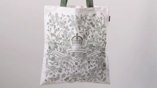 A King Charles coronation tote bag.