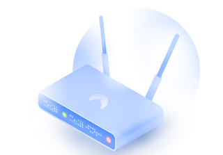 Graphic of NordVPN on a router