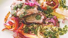 Barbecued lamb and bulgar wheat salad