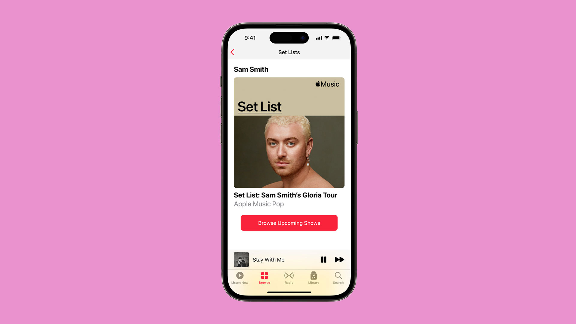 Un iPhone con la nueva función Set Lists en Apple Music