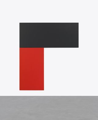 Chatham X: Black Red, 1971, by Ellsworth Kelly, oil on canvas, two joined panels