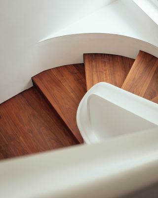Primrose hill house with wooden staircase