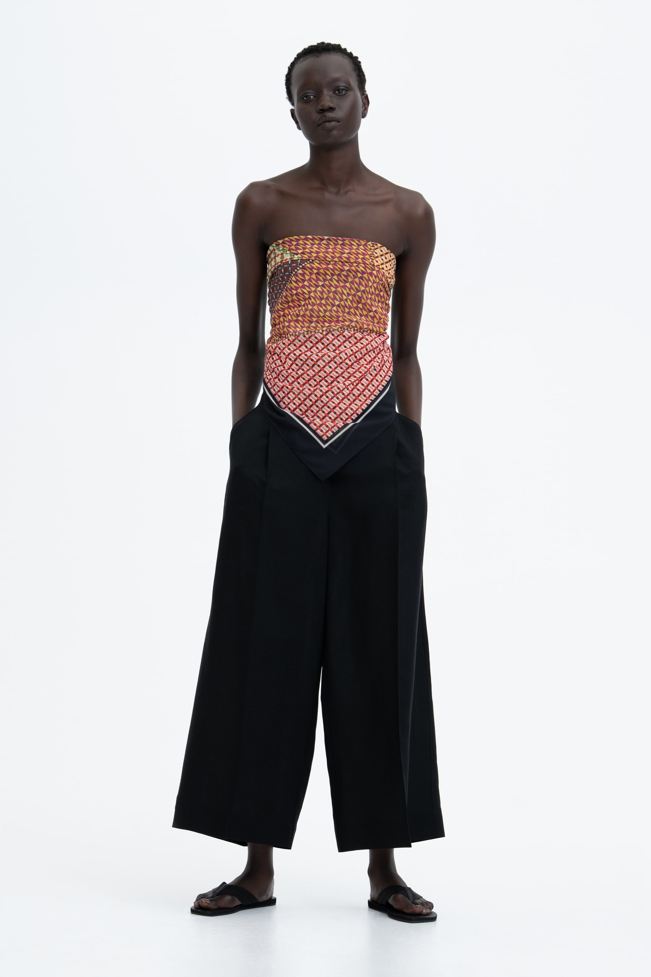 Ankle-Length Linen-Blend Trousers