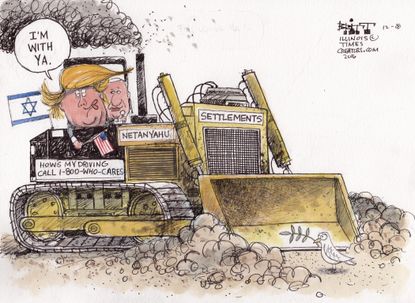 Political cartoon U.S. Donald Trump Pence Iran Netanyahu